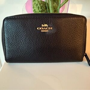 Coach pebble leather wallet